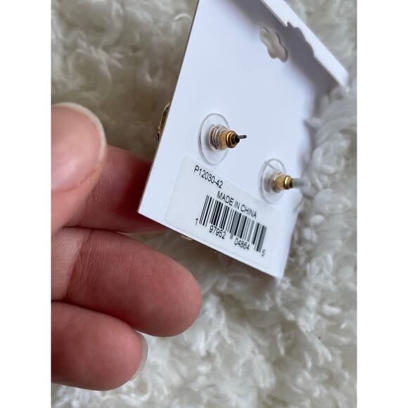 Juicy Couture Gold Plated JC Studded Bow Dangles Earrings NEW - Picture 4 of 6